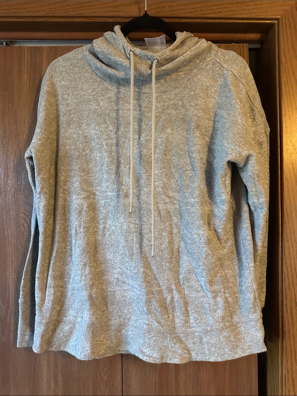 Zyia Lightweight Gray Hooded Sweater size S